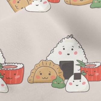 Japanese Dumplings And Sushi Micro Fleece