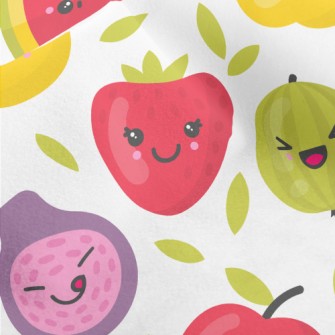 Cartoon Playful Fruits Micro Fleece