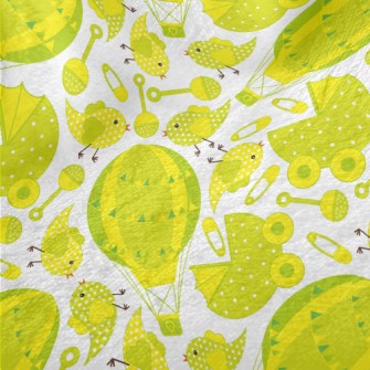 Yellow Green Baby Toy Minky