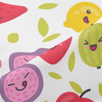 Cartoon Playful Fruits Piqué