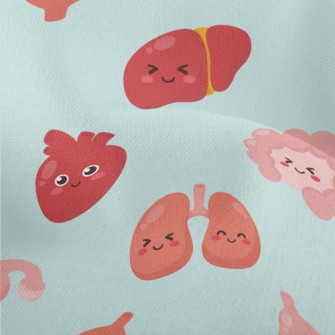 Smiling Human Body Organs Lightweight Performance Linen