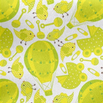 Yellow Green Baby Toy Jersey Backed Fleece