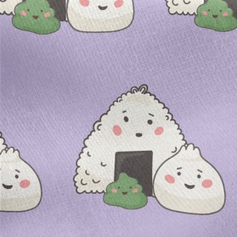 Triangular Rice Balls And Stea Jersey Backed Fleece