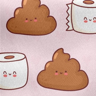 Cartoon Toilet Paper Jersey Backed Fleece