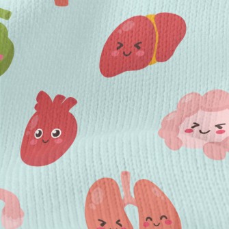 Smiling Human Body Organs Stretch Jersey