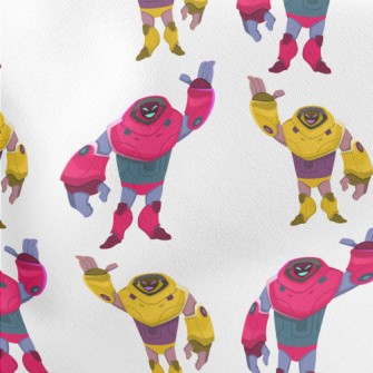 Handsome Colorful Robot Lightweight Cotton Poplin