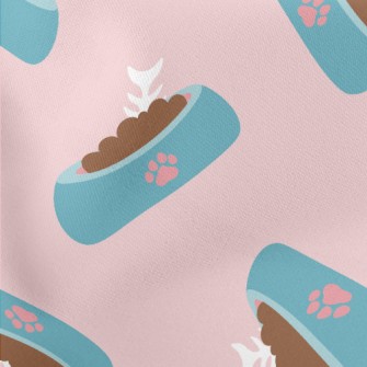 Cartoon Cat Food Bowl Lightweight Cotton Poplin