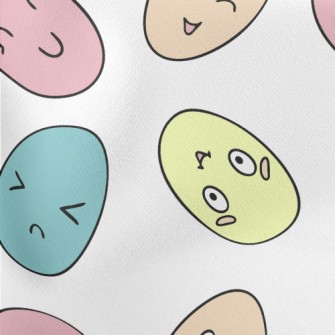 Playful Expression Easter Eggs Lightweight Cotton Poplin