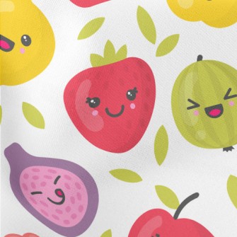 Cartoon Playful Fruits Lightweight Cotton Poplin