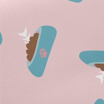 Cartoon Cat Food Bowl Midweight Cotton Poplin