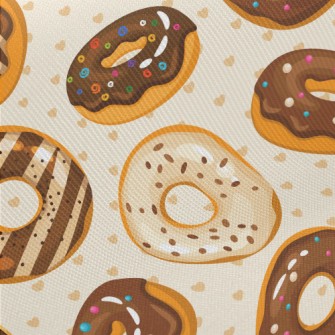 Chocolate Icing Donuts Midweight Cotton Poplin