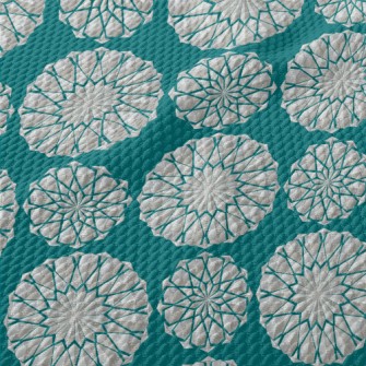 Polygonal Lace Flower Birdseye Piqué