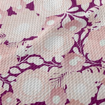 Dreamy Pink Flowers Birdseye Piqué