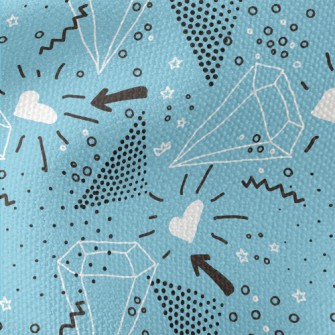 Hand Drawn Diamond Heart Waterproof Canvas