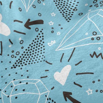 Hand Drawn Diamond Heart Minky