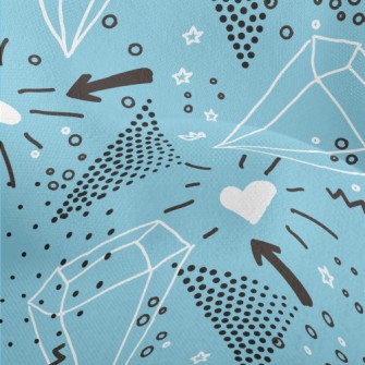 Hand Drawn Diamond Heart Lightweight Performance Linen