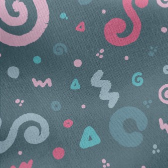 Curly Triangle Lines Jersey Backed Fleece