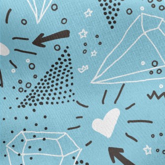 Hand Drawn Diamond Heart Jersey Backed Fleece