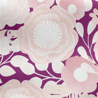 Dreamy Pink Flowers Jersey Backed Fleece