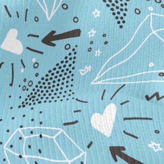 Hand Drawn Diamond Heart Stretch Jersey