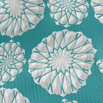 Polygonal Lace Flower Stretch Jersey