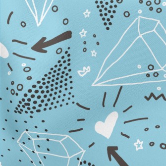 Hand Drawn Diamond Heart Lightweight Cotton Poplin