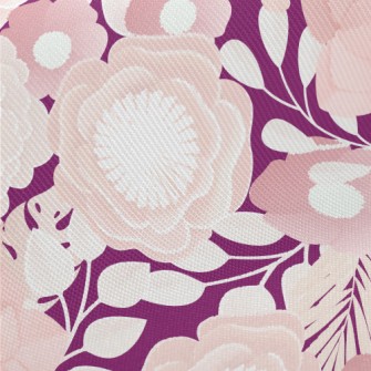Dreamy Pink Flowers Midweight Cotton Poplin