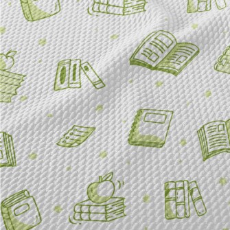 Books And Apples Birdseye Piqué