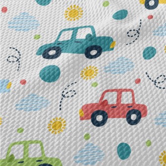 Colorful Cars Birdseye Piqué