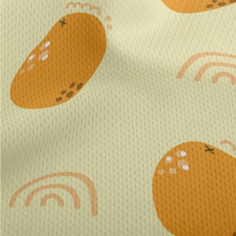 Cute Little Orange Athletic Mesh Flat Back