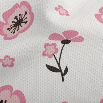 Cute Japanese Flowers Athletic Mesh Flat Back