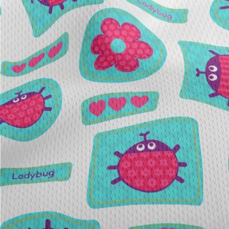 Big Eyed Ladybug Athletic Mesh Flat Back
