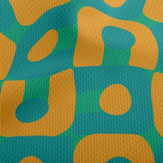 U-shaped Block Dots Athletic Mesh Flat Back