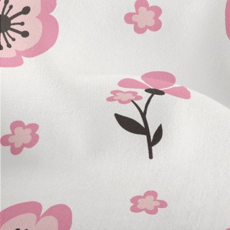 Cute Japanese Flowers Lightweight Performance Linen