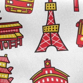 Tokyo Tower Temple Jersey Backed Fleece