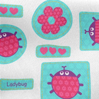 Big Eyed Ladybug Jersey Backed Fleece