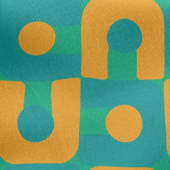 U-shaped Block Dots Jersey Backed Fleece