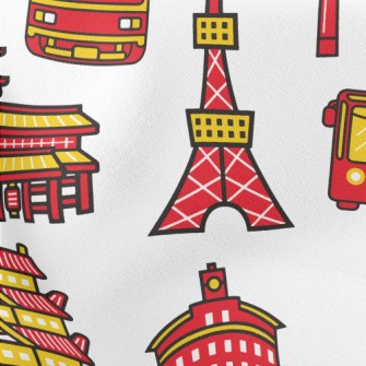 Tokyo Tower Temple Lightweight Cotton Poplin