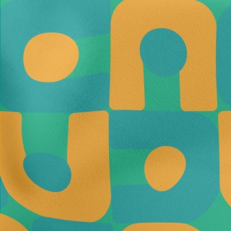 U-shaped Block Dots Lightweight Cotton Poplin