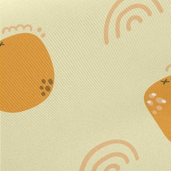 Cute Little Orange Midweight Cotton Poplin