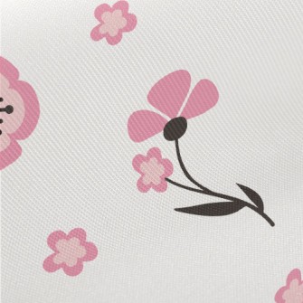 Cute Japanese Flowers Midweight Cotton Poplin