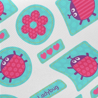 Big Eyed Ladybug Midweight Cotton Poplin