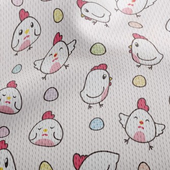 Lively Rooster And Eggs Athletic Mesh Flat Back