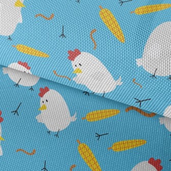 Rooster Eats Corn Waterproof Oxford