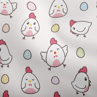 Lively Rooster And Eggs Dobby