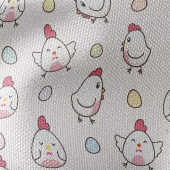 Lively Rooster And Eggs Waterproof Canvas