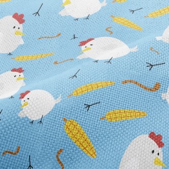 Rooster Eats Corn Performance Linen