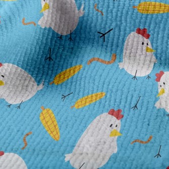 Rooster Eats Corn Terry