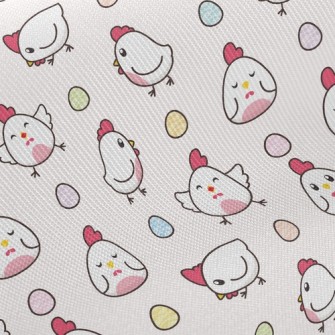 Lively Rooster And Eggs Twill