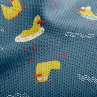 Playing Swimming Duck Athletic Mesh Flat Back